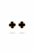 Boucles d’oreille trefle mini noir