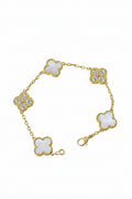 Bracelet trefle mi nacré mi diams