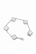 Bracelet trefle nacré silver