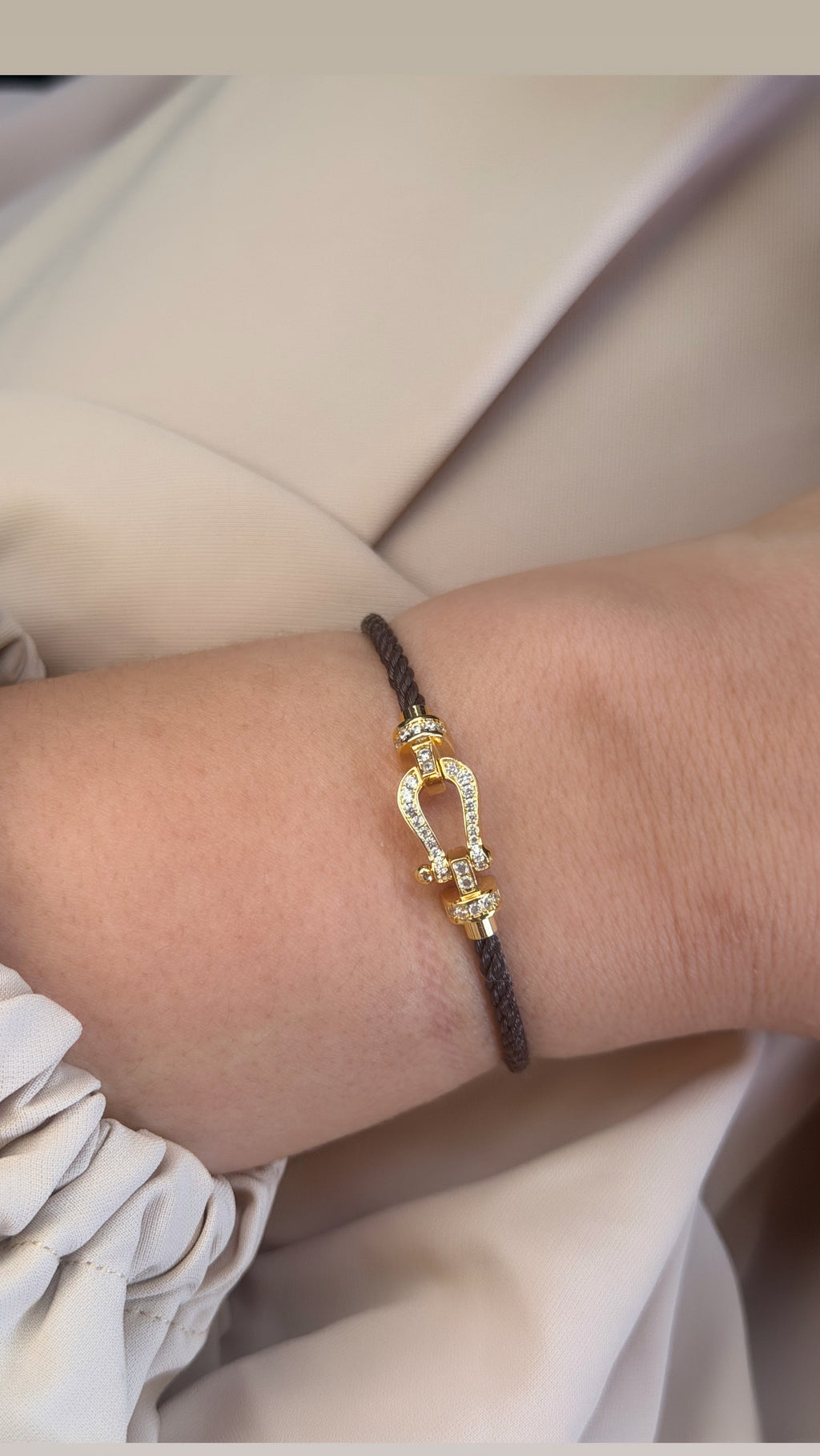 Bracelet Fanny marron full diamant