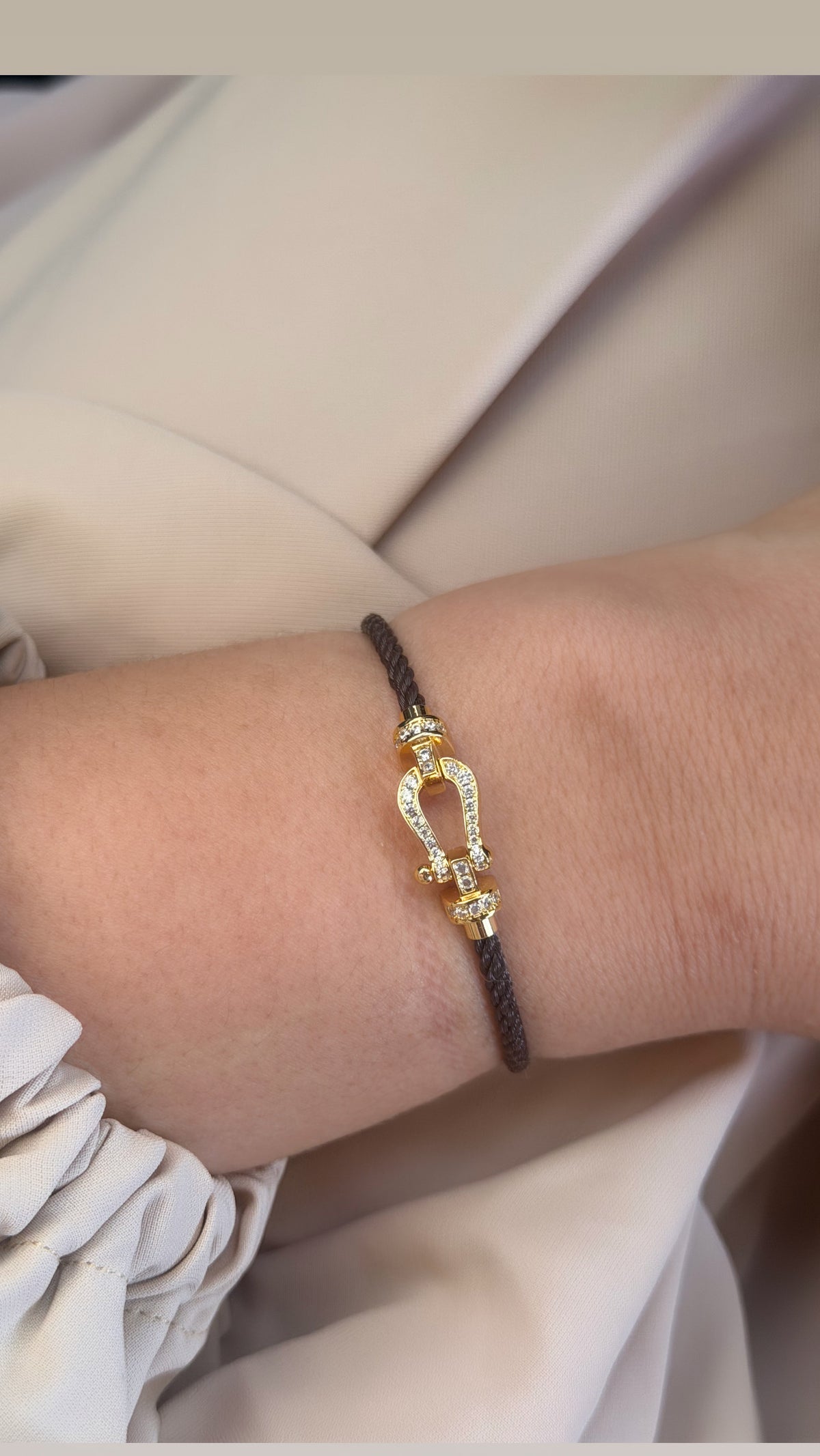 Bracelet Fanny marron full diamant
