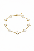 Collier PLS trèfles blanc