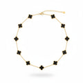 Collier plusieurs trèfles noir