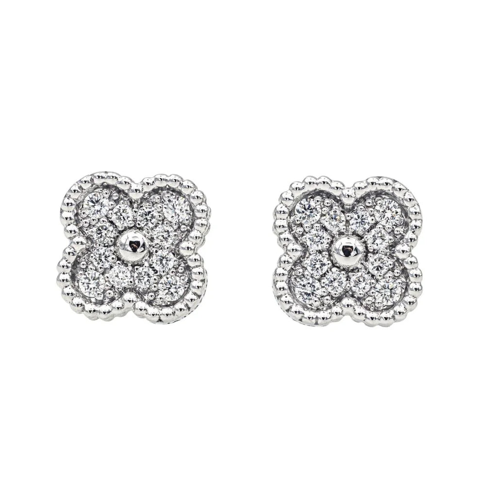 Puce trèfle mini silver