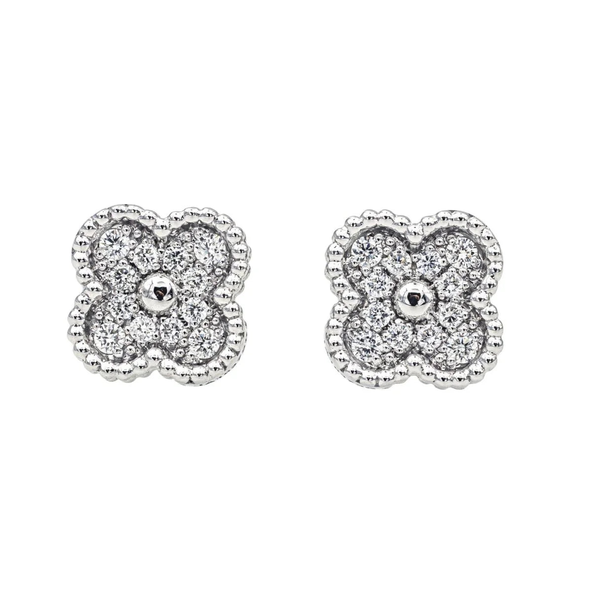 Puce trèfle mini silver