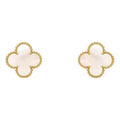 Boucles d’oreilles trèfle blanc