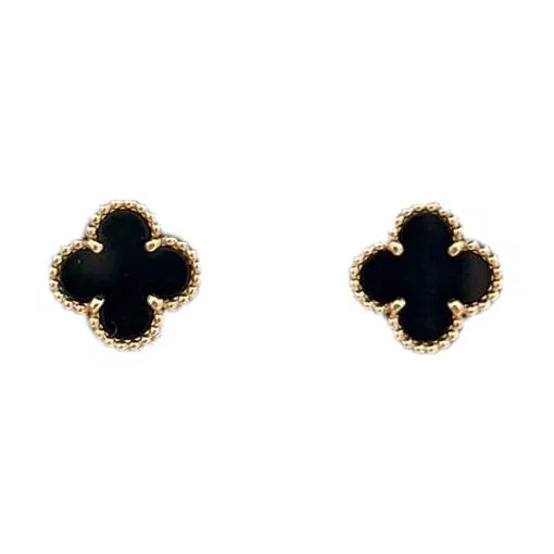 Boucles d’oreilles Trèfle noir