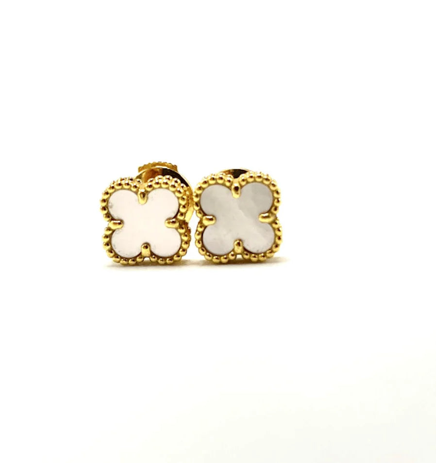 Puce trefle mini blanc