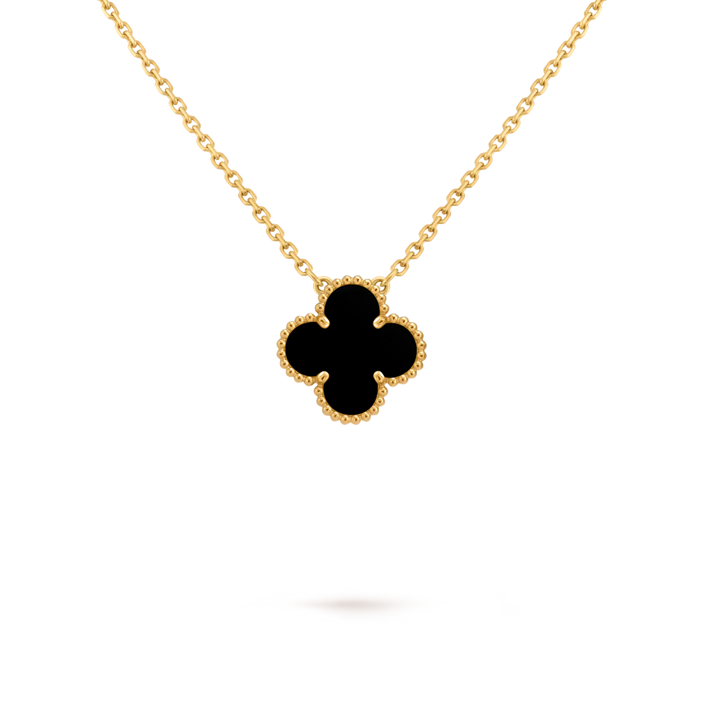 Collier Trèfle mini noir